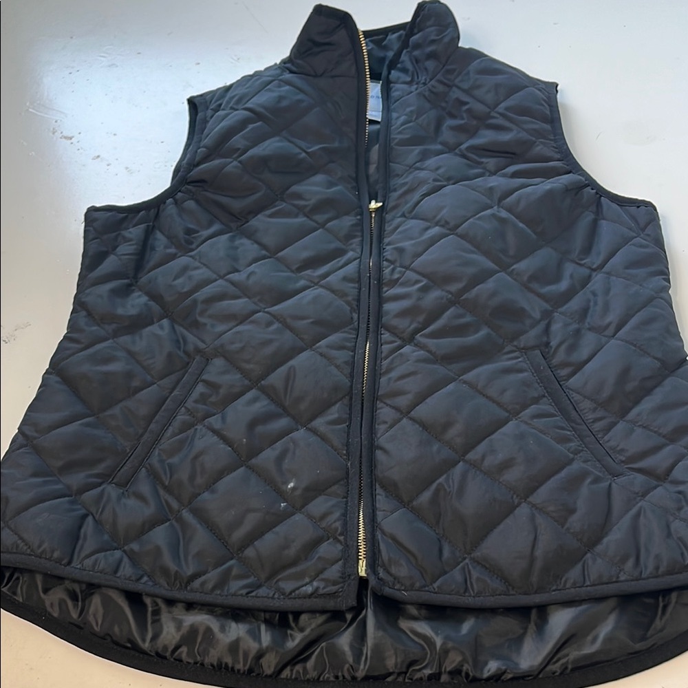 Old Navy Small Black Puffer Sleeveless Zip Up Vest